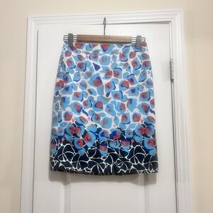 Ann Taylor Floral Cotton Pencil Skirt - sz 6
